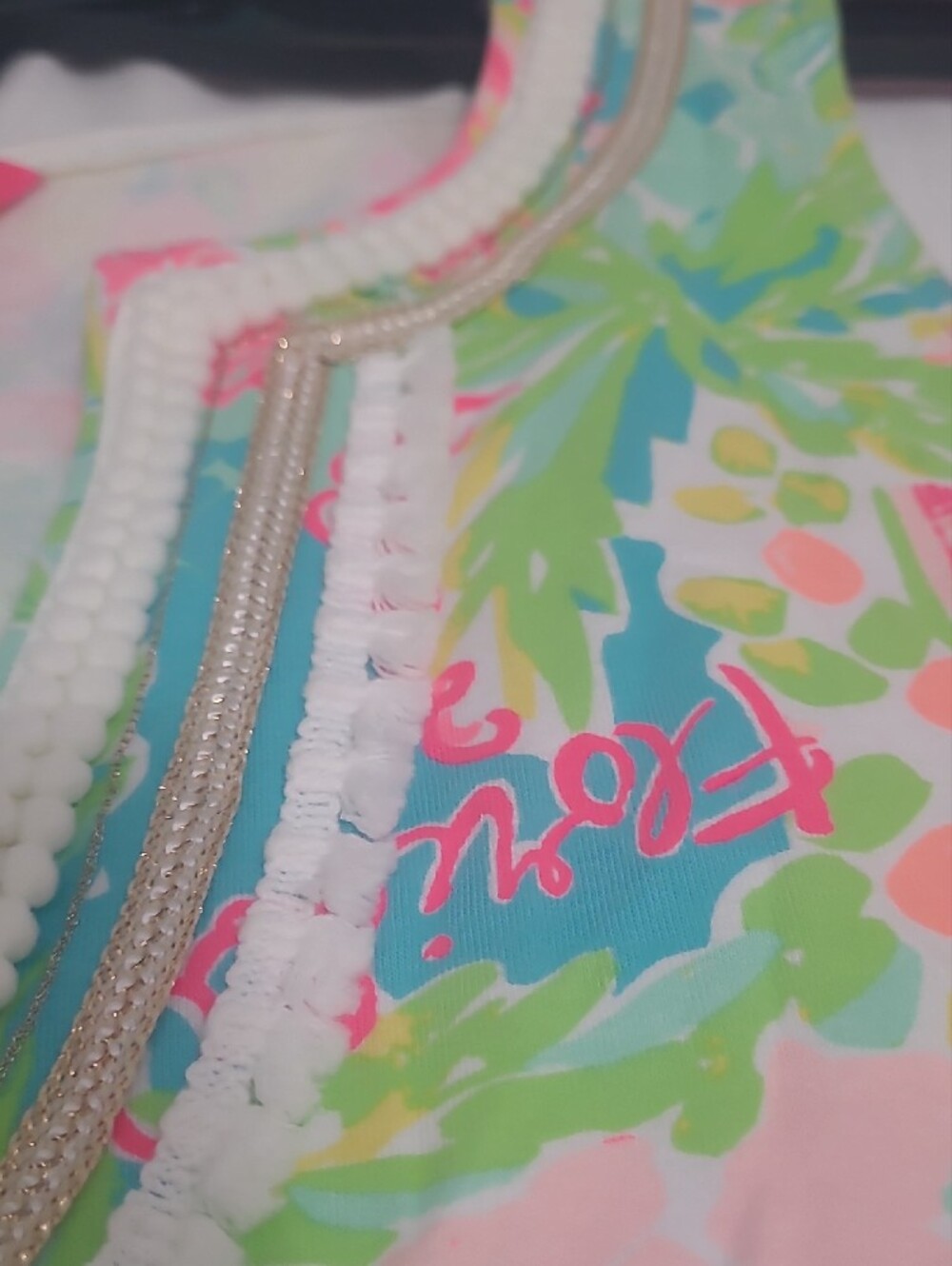 Lilly Pulitzer Harper Multicolor Beaded V-Neck Tropical Mini Dress - Picture 4 of 12